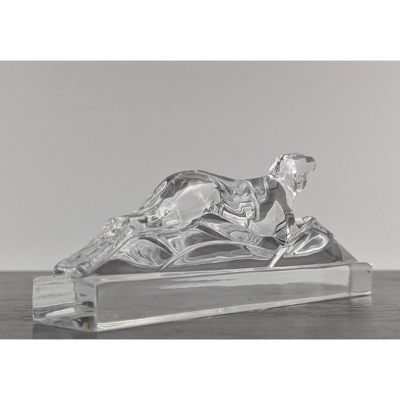 Baccarat Crystal Greyhound Dog Figurine Paperweight France 7-1/4" - Picture 4 of 11